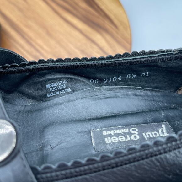 Paul Green Munchen Shoes Womens Size UK 8.5 US 11 Black Leather Mary Jane Casual - Picture 8 of 8